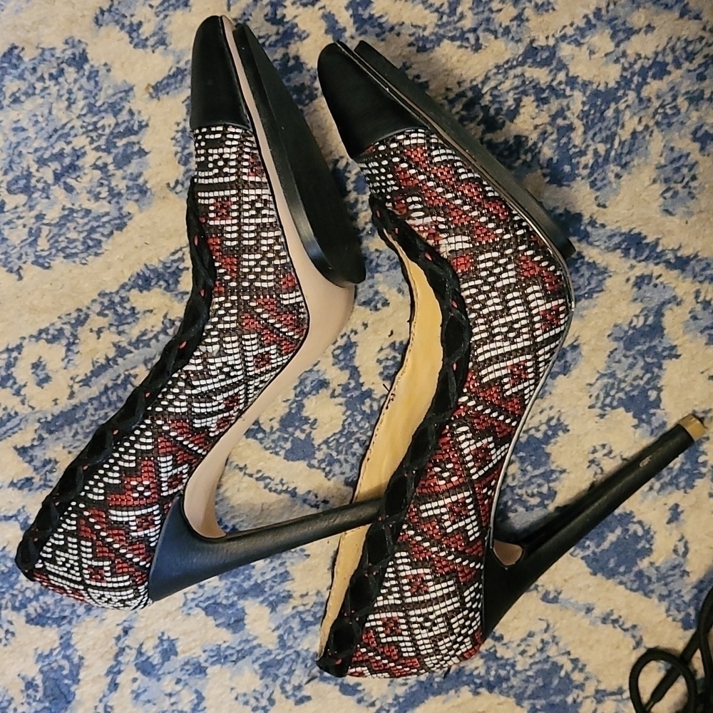 GX Gwen Stefani Jango heels sz 8.5 red black SH171